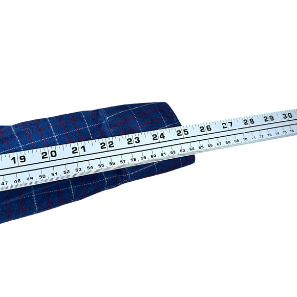 Untuckit Flannel Shirt Men’s Medium Blue Windowpane Check Long Sleeve Button-Up - Picture 8 of 9